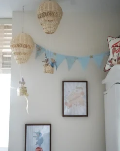 Vægdekoration Ballon BEMBA Rattan 60 cm Naturlig