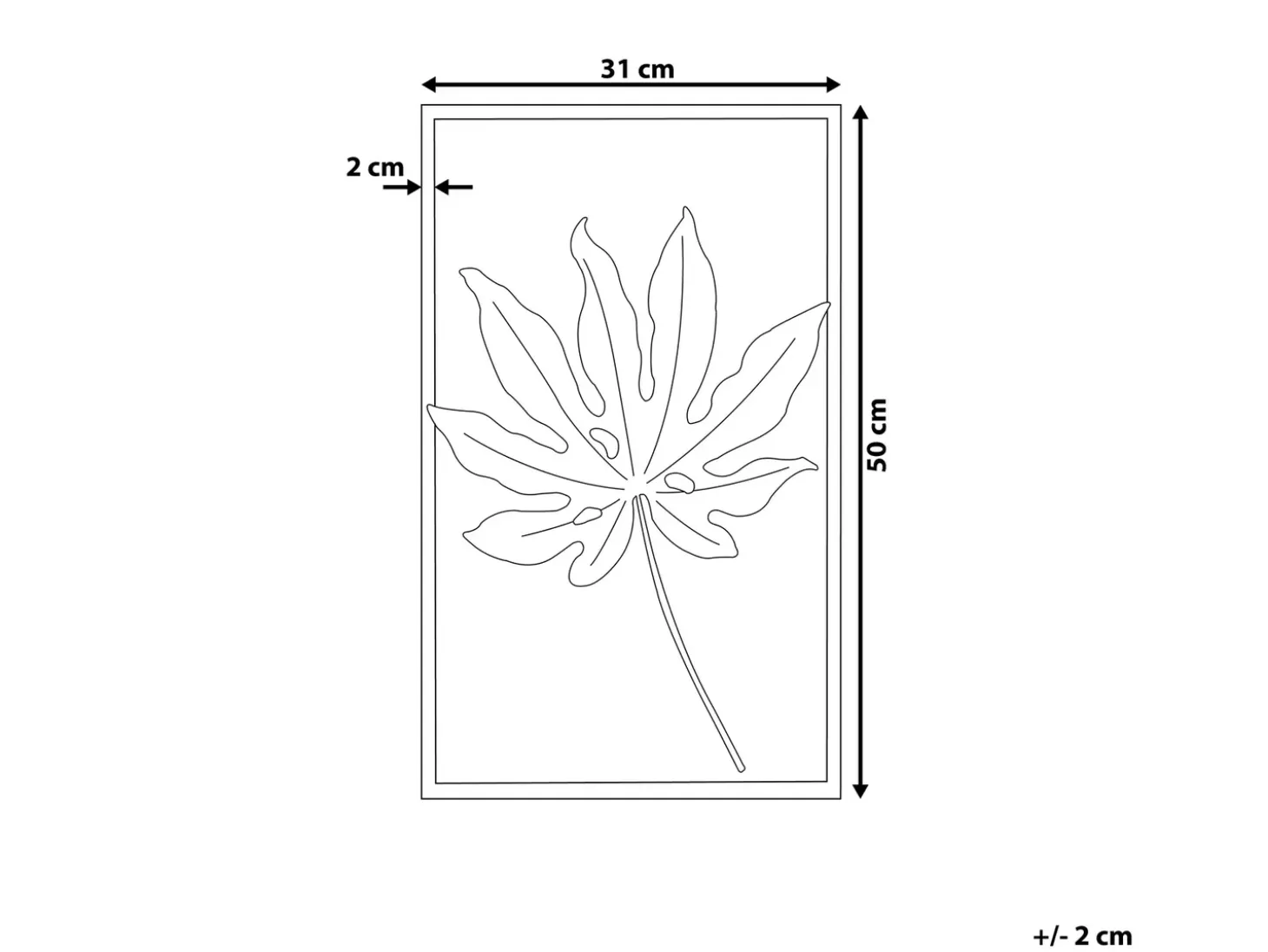 Vægdekoration Blad CURIUM Metal 50 cm Multifarvet