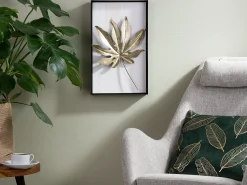 Vægdekoration Blad CURIUM Metal 50 cm Multifarvet
