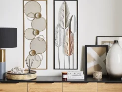 Vægdekoration Blad NIOBIUM Metal 90 cm Sølv