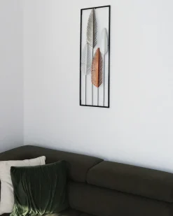 Vægdekoration Blad NIOBIUM Metal 90 cm Sølv