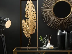 Vægdekoration Blad PALLADIUM Metal 90 cm Guld