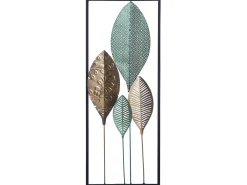 Vægdekoration Blad PLATINUM Metal 75 cm Multifarvet