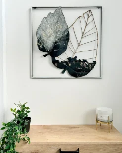 Vægdekoration Blad RHENIUM Metal 50 cm Multifarvet