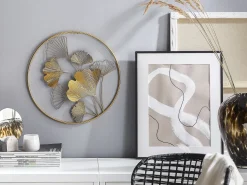 Vægdekoration Blomst BISMUTH Metal 45 cm Guld