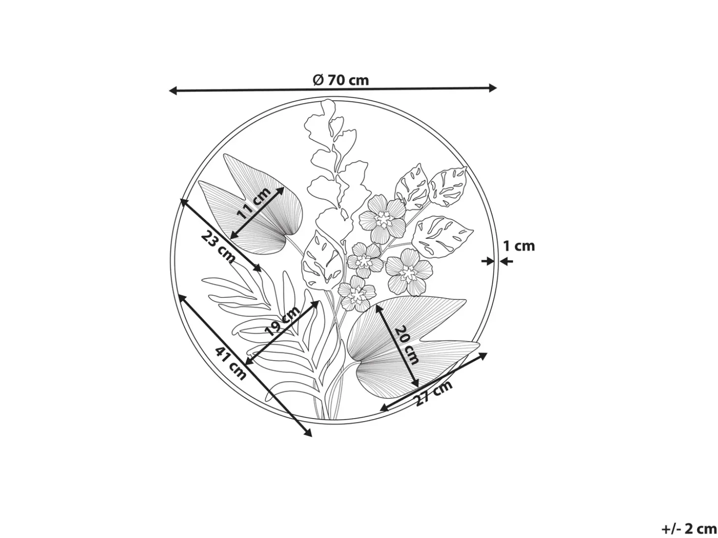 Vægdekoration Blomst DUBNIUM Metal 70 cm Grøn