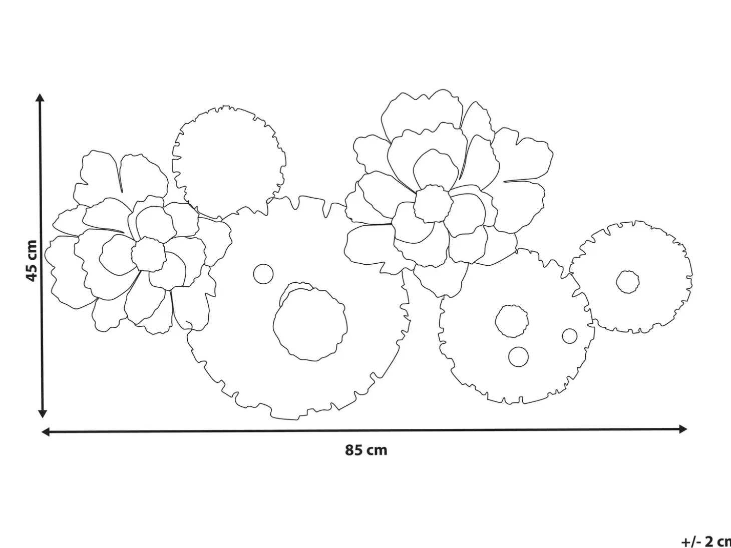 Vægdekoration Blomst GADOLINIUM Metal 45 cm Multifarvet