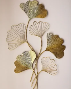 Vægdekoration Blomst INDIUM Metal 79 cm Guld
