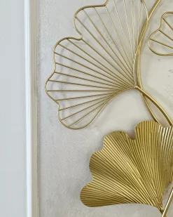Vægdekoration Blomst INDIUM Metal 79 cm Guld