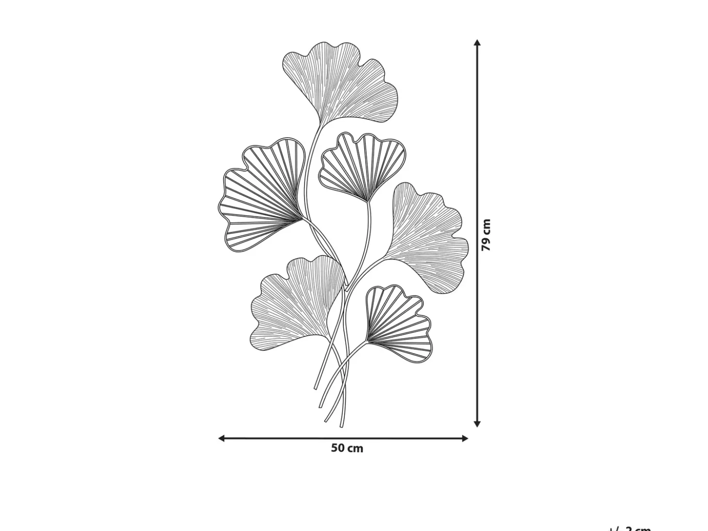 Vægdekoration Blomst INDIUM Metal 79 cm Guld
