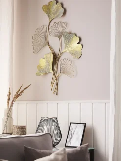 Vægdekoration Blomst INDIUM Metal 79 cm Guld