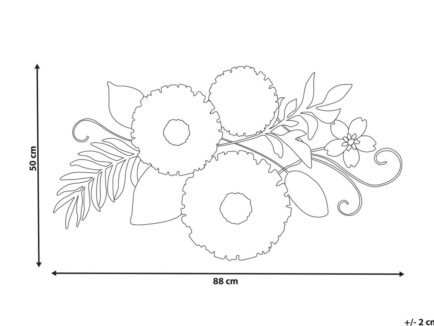 Vægdekoration Blomst TECHNETIUM 50 cm Multifarvet