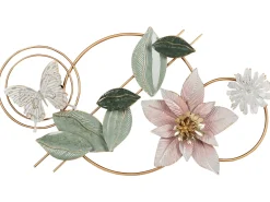 Vægdekoration Blomst THORIUM Metal 44 cm Multifarvet