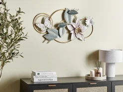 Vægdekoration Blomst THORIUM Metal 44 cm Multifarvet