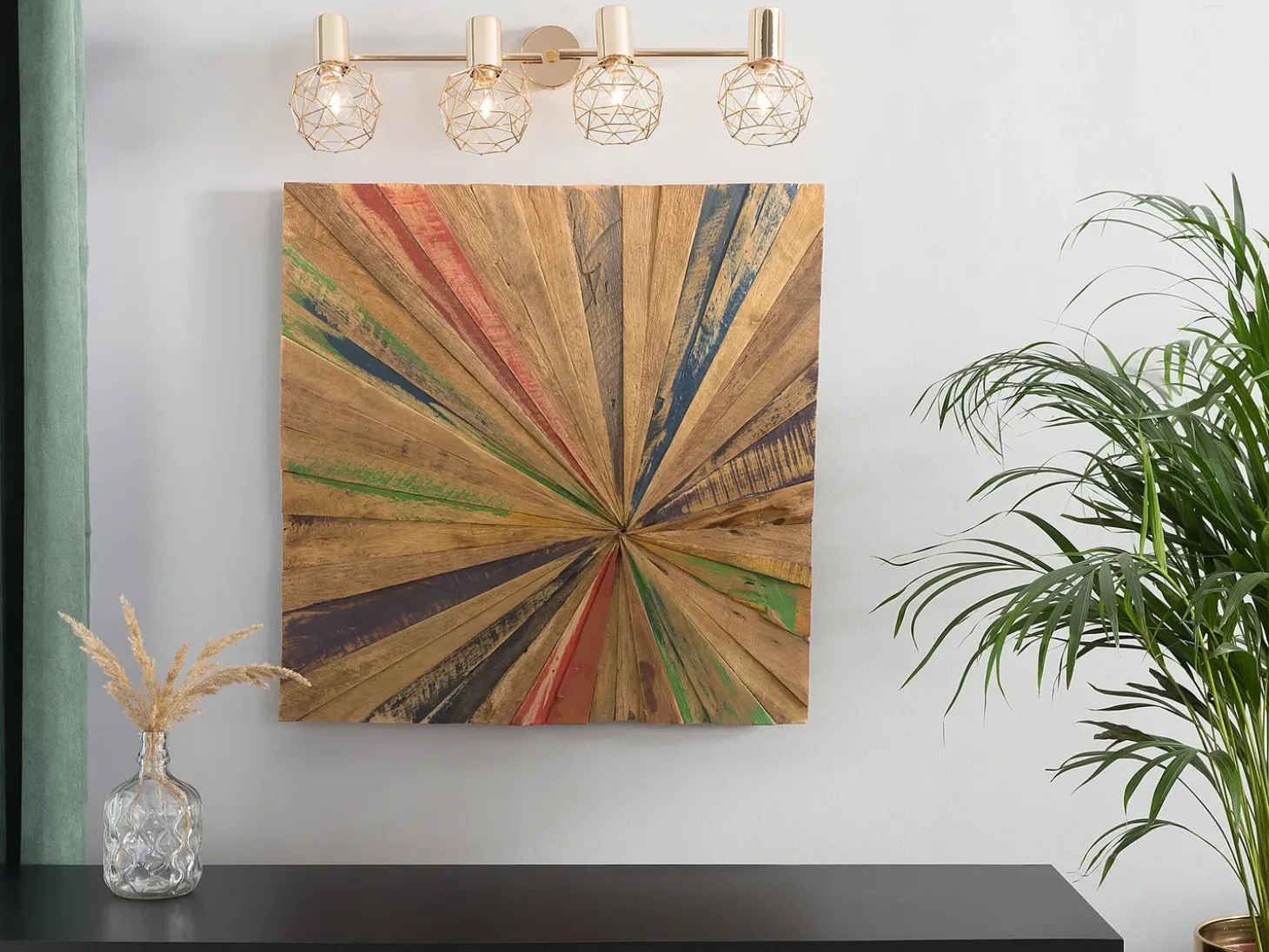 Vægdekoration CANCUN Teaktræ 70 cm Brun