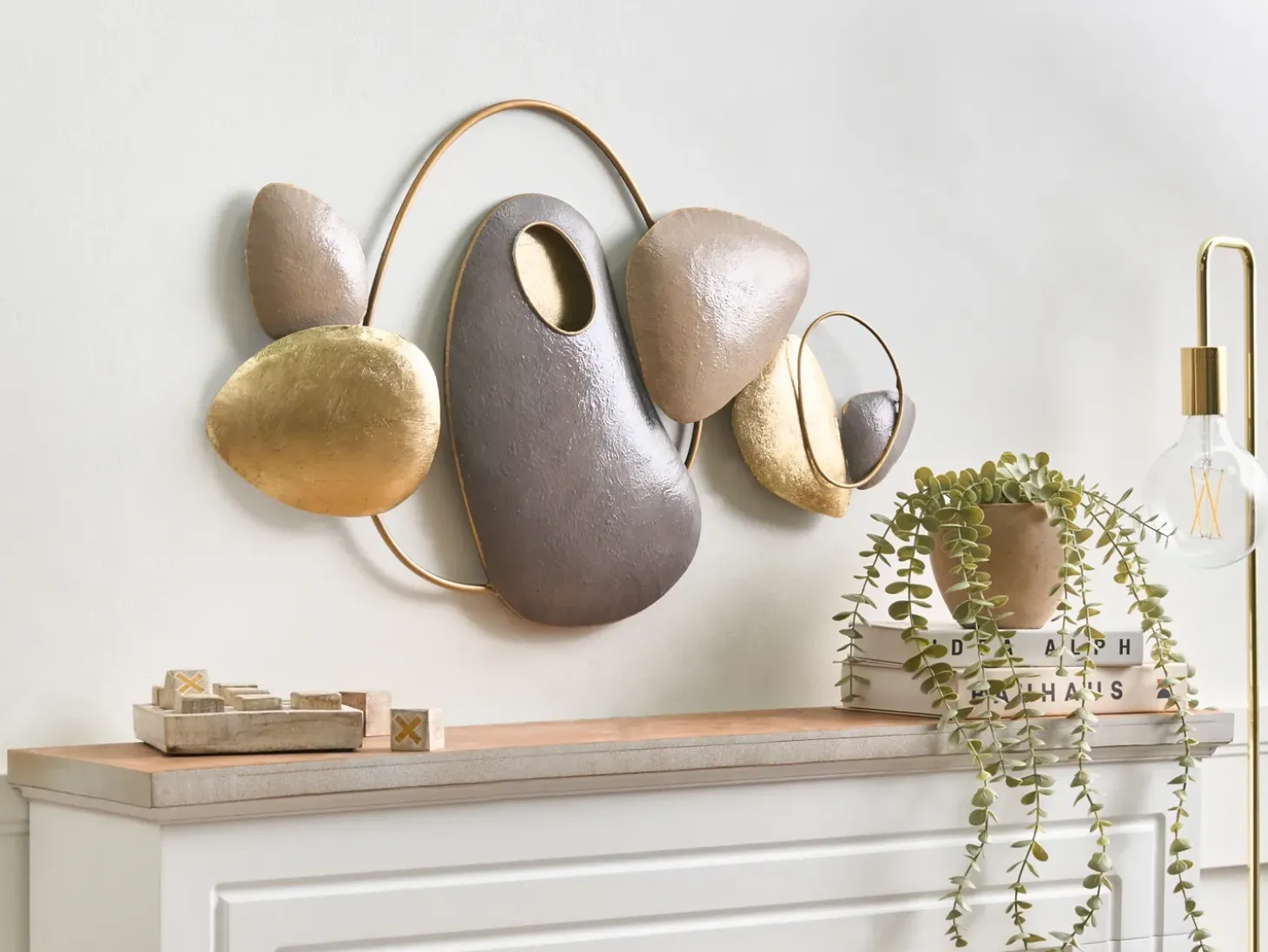 Vægdekoration CLANE Metal 46 cm Guld