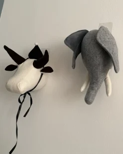 Vægdekorationer til børn Elefant BADOU Bomuld 36 cm Grå