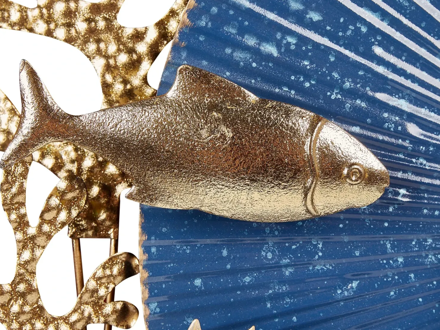 Vægdekoration Fisk BARIUM Metal 48 cm Blå