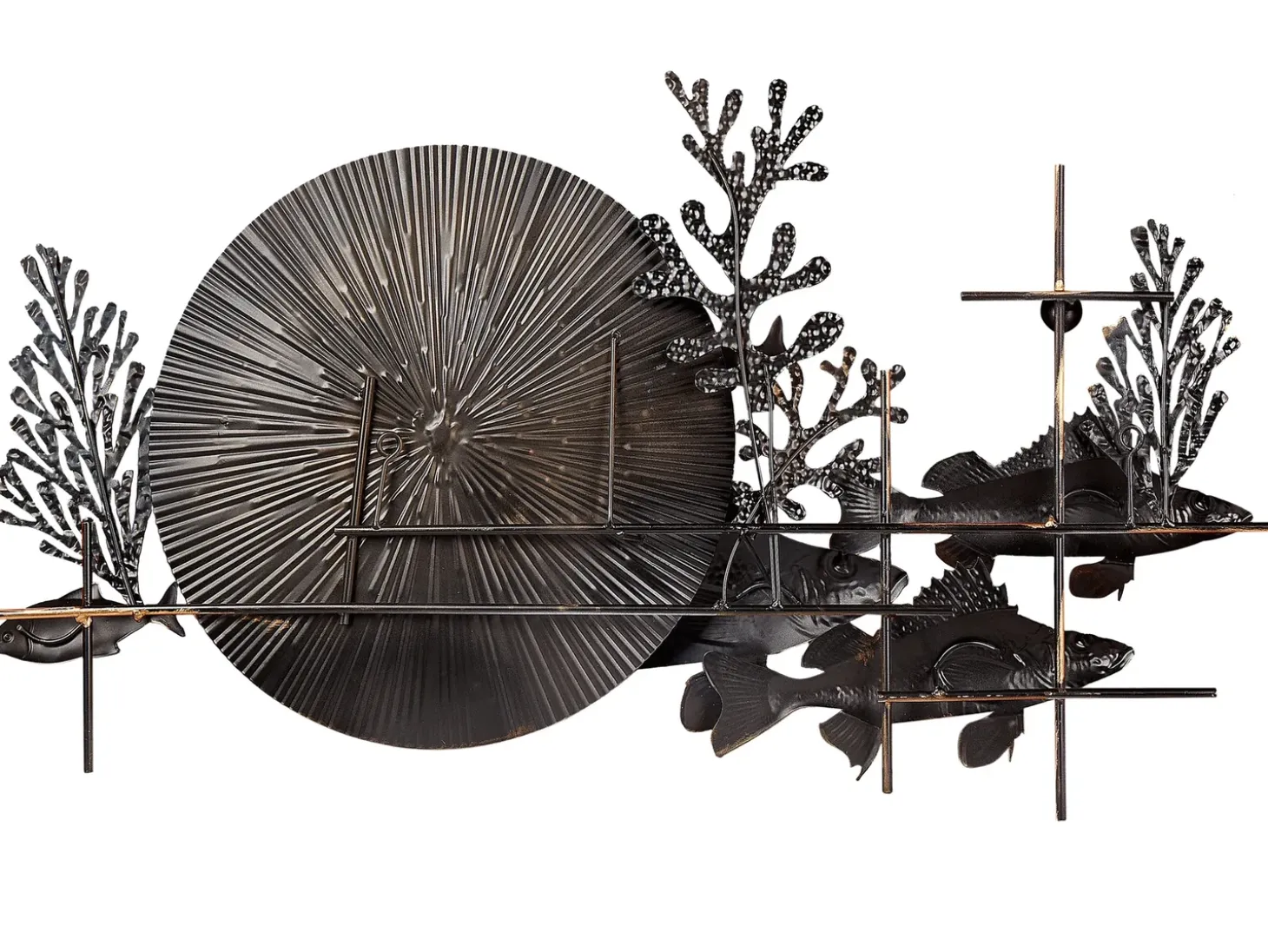 Vægdekoration Fisk BARIUM Metal 48 cm Blå