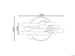 Vægdekoration GLENADE Metal 43 cm Multifarvet