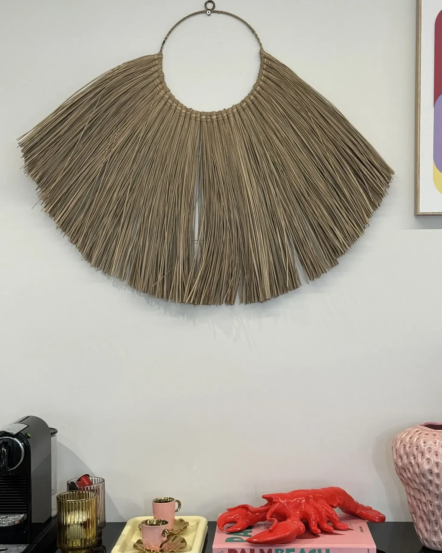 Vægdekoration HATINH Søgræs 70 cm Naturlig