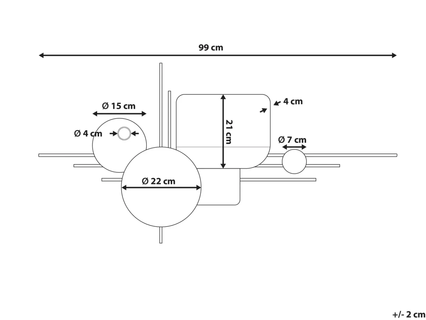 Vægdekoration OVAR Metal 50 cm Grå