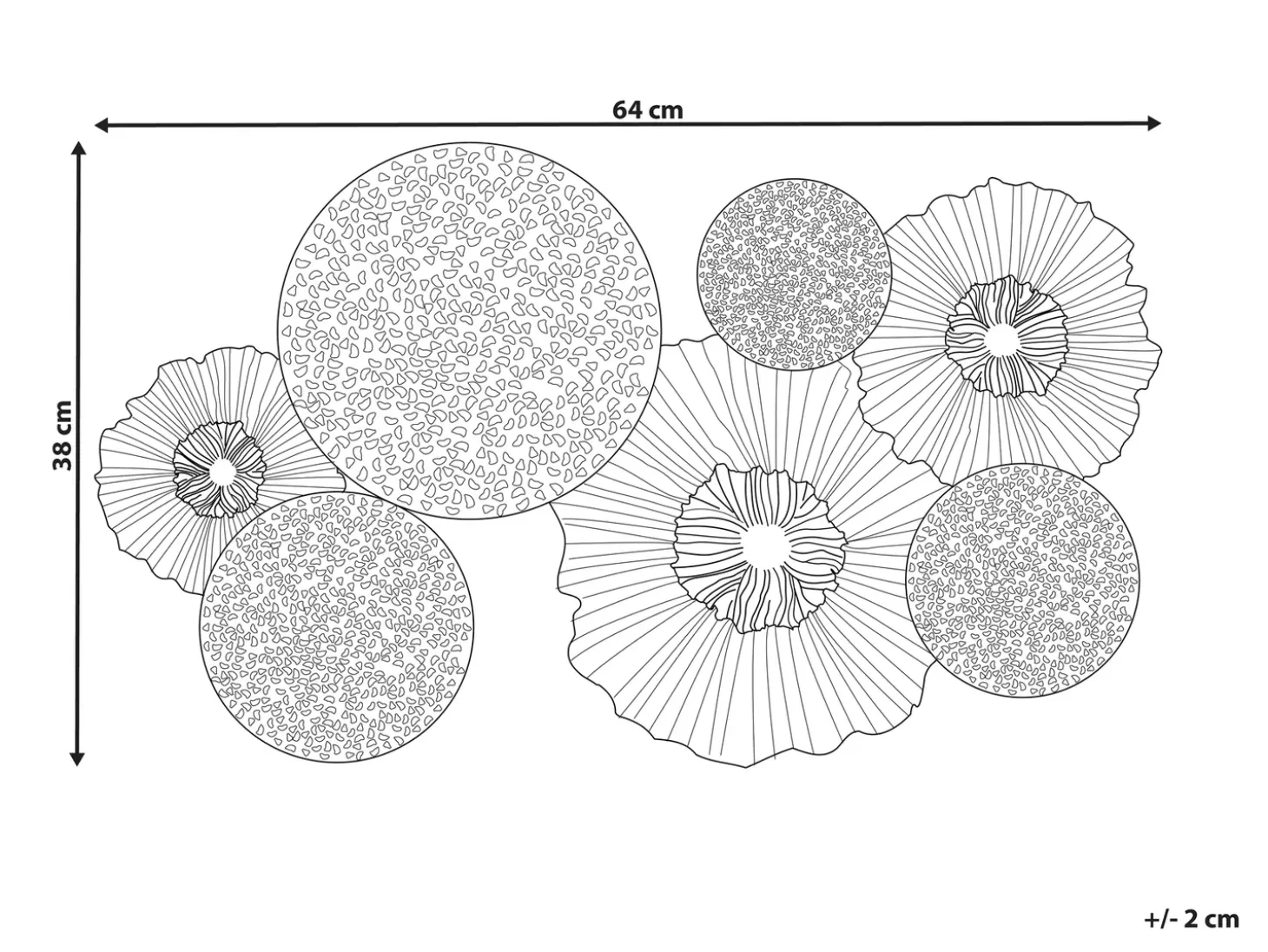 Vægdekoration ZIRCONIUM Metal 38 cm Sort