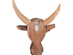 Vægfigur Tyr BULL HEAD Teaktræ 34 cm Brun