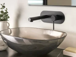 Væghængt håndvaskarmatur CLAVIJO Messing Sort