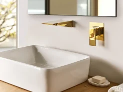 Væghængt håndvaskarmatur KARUAY Messing Guld