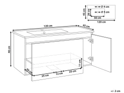 Væghængt underskab med håndvask TIETE Sort