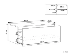 Væghængt vaskeskab ALZIRA 80 cm Sort