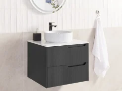 Væghængt vaskeskab QUINTELA 60 cm Sort