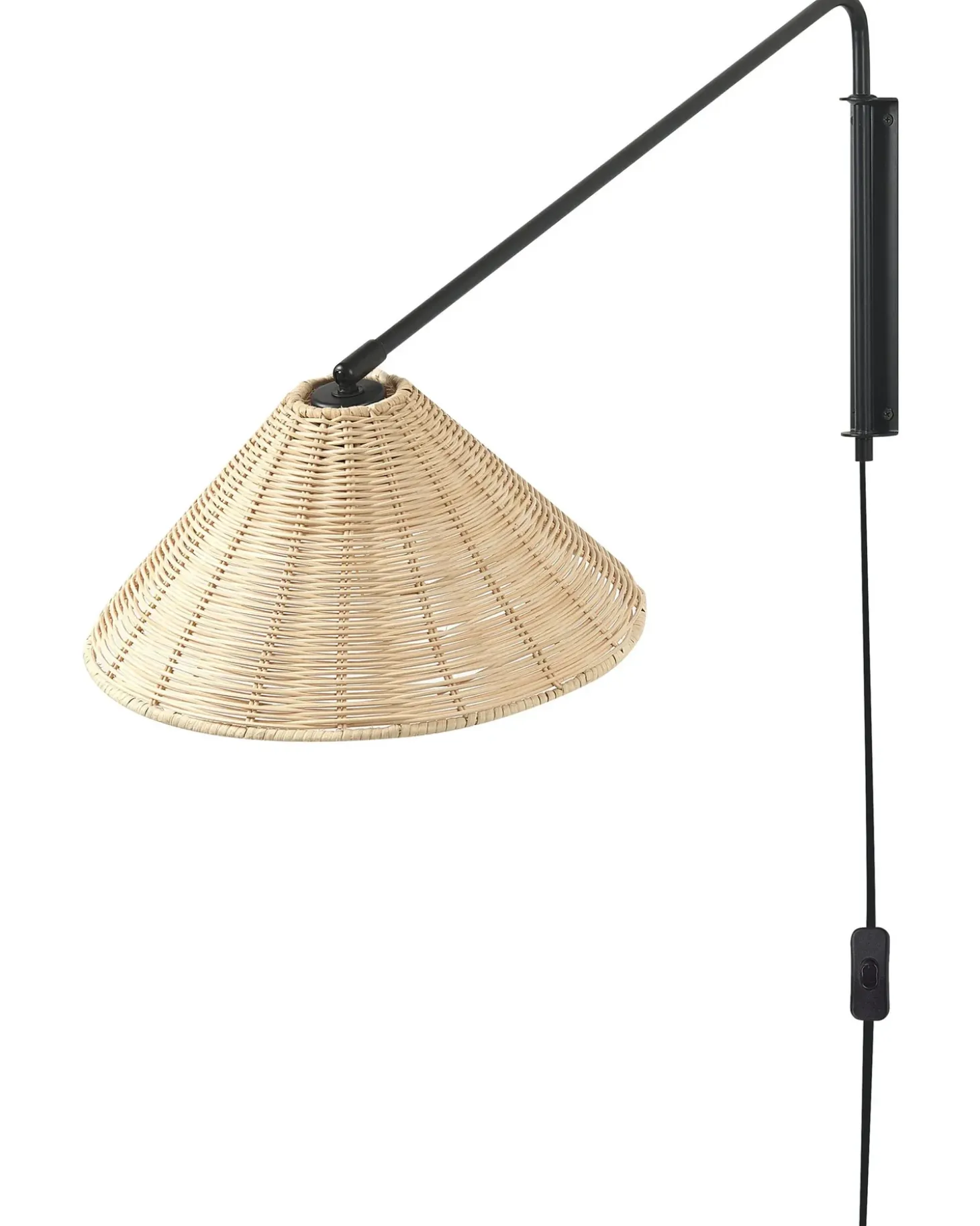 Væglampe PALENA Naturlig Rattan Justerbar