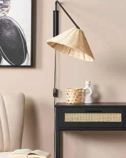 Væglampe PALENA Naturlig Rattan Justerbar