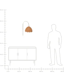 Væglampe VALUKKAI Naturlig Rattan