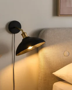 Væglampe YERALA Sort Mangotræ Justerbar