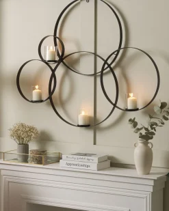 Væglysestage BURU Metal 80 cm Sort
