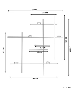 Væglysestage PORTO 74 cm Sort