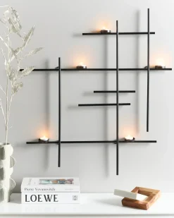 Væglysestage PORTO 74 cm Sort