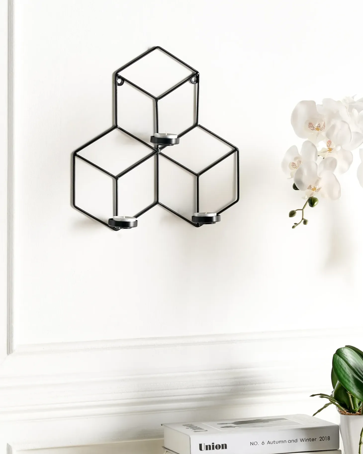 Væglysestage TAROUCA Metal 31 cm Sort