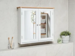 Vægmonteret spejlskab til badeværelset ALAMOS 65 cm 60 cm Hvid