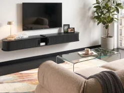 Vægmonteret tv-bord BRADLEY Sort