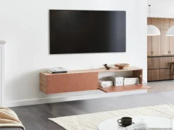 Vægmonteret tv-bord GLADSTONE Rød