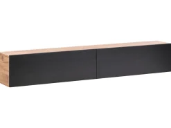 Vægmonteret tv-bord GLADSTONE Brun/sort