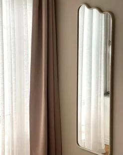 Vægspejl ABZAC 45 cm 145 cm Metal Cremehvid