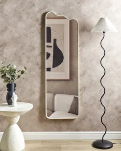 Vægspejl ABZAC 45 cm 145 cm Metal Cremehvid
