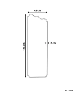 Vægspejl ABZAC 45 cm 145 cm Metal Cremehvid
