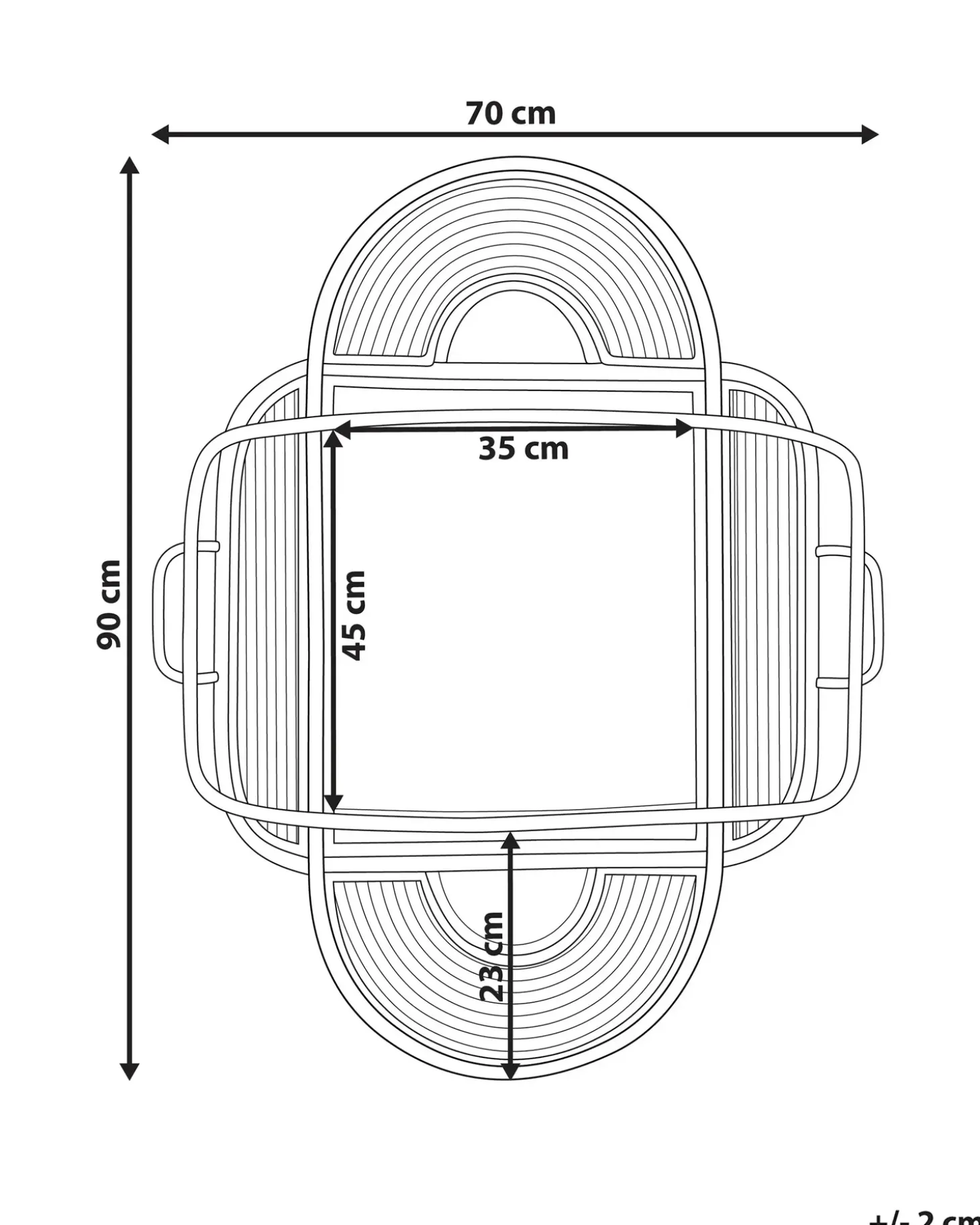 Vægspejl ALCORN 70 cm 90 cm Rattan Naturlig