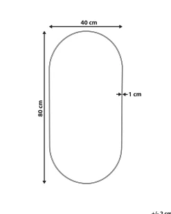 Vægspejl ALFORTVILLE 40 cm 80 cm Sølv